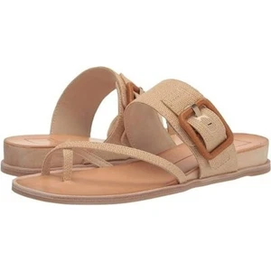 Sandali Dolce Vita Rafia perizoma dettaglio fibbia slide estivi beige taglia 8,5 NUOVI - Foto 1 di 10