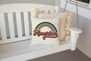 Retro America Pillow Cover 18x18 inch- Fourth of July - Picture 1 of 2