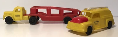 Remolque para transporte automático de carros Eldon y camión de servicio de entrega sedán de plástico Foto 1 de 4