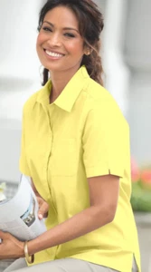 FOXCROFT (for Appleseed) S/S Camp Shirt - Bright Yellow - NIP 16W - Picture 1 of 1