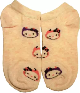 National Women Size 9-11 PINK PURPLE HELLO KITTY LIKE Casual Ankle Socks No Show - Picture 1 of 12