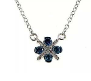 Colleen Lopez 0.33ctw Blue Diamond and White Diamond X&O" Starburst 16" Necklace - Picture 1 of 2