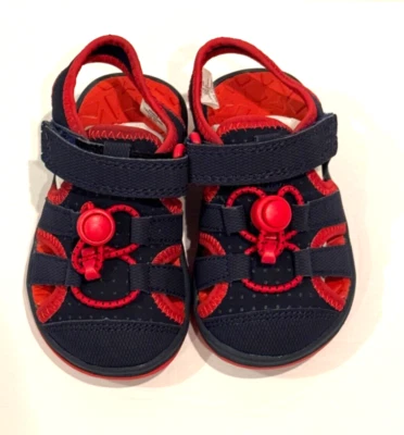 Lands End Kids 5 Closed Toe Sandal Summer Water Shoe Beach Size 5 Blue Red New - Image 1 of 4