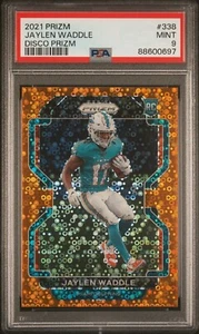 2021 Panini Prizm JAYLEN WADDLE Orange Disco Rookie #338 RC Dolphins PSA 9 Mint - Picture 1 of 4