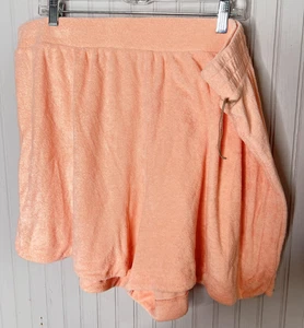 A New Day Shorts Womens 2X Peach Terrycloth Lounge Elastic Waist Pull On Pockets - Picture 1 of 7