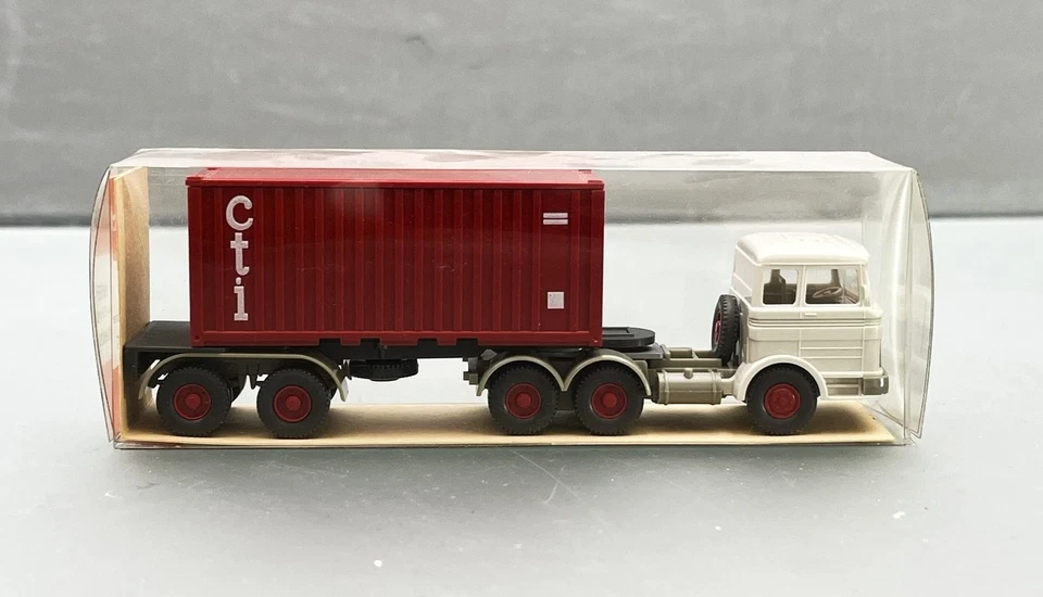 1:87 Wiking 526 Mercedes Benz Stahl Container Sattelzug - Immagine 1 di 1