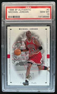1998-99 SP Authentic Michael Jordan #7 Bulls PSA 10 - Image 1 of 2