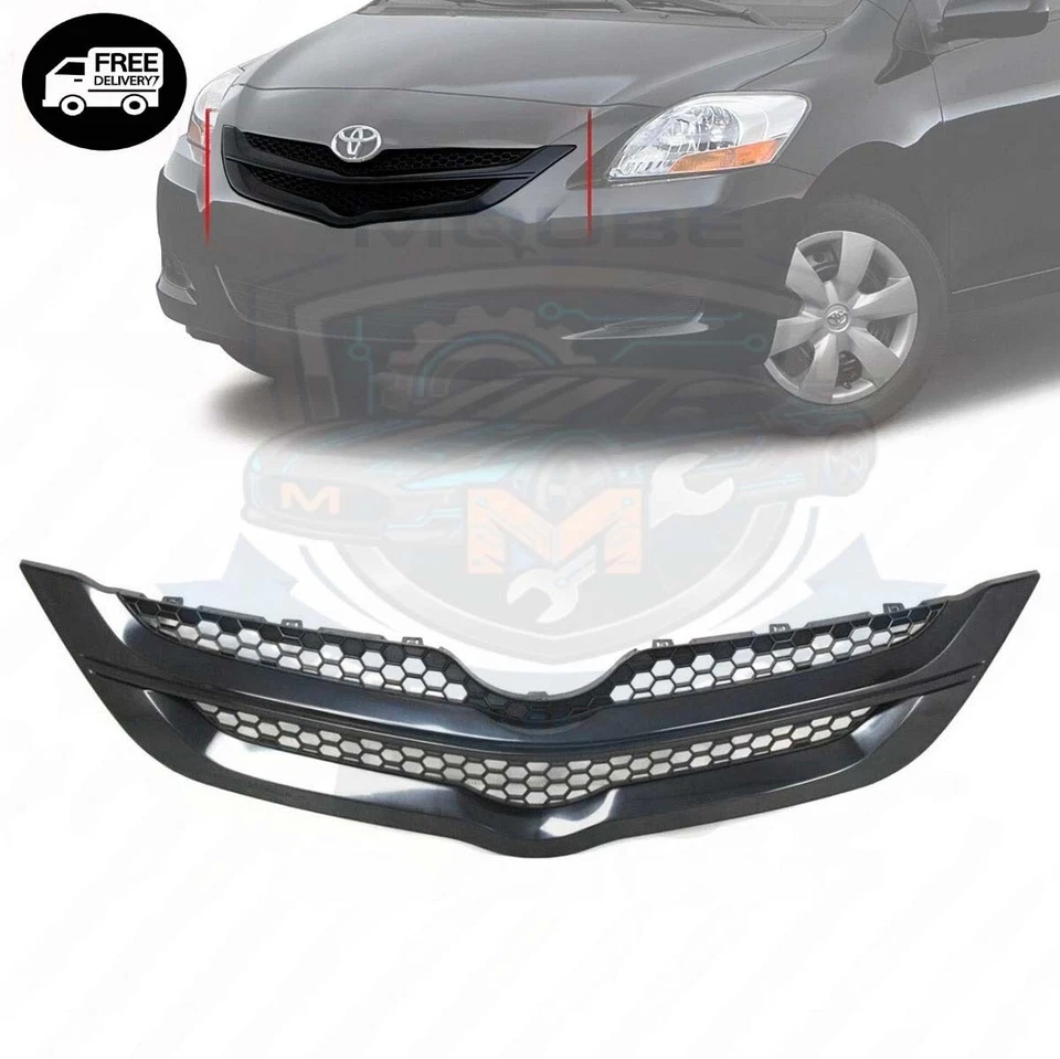 New 2007-2008 Front Bumper Upper Grille Black Toyota Yaris Sedan TO1200294 Foto 1 de 1