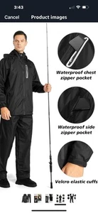 Swisswell Mens Waterproof Golf Jogging Sport Rain Suit Jacket and Pant New Large - Picture 1 of 10