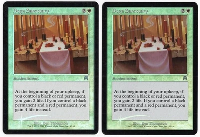 Dega Sanctuary x2 2x 2001 Apocalypse FOIL White Unc Enchantment MTG SP - NM AZ1 - Image 1 of 2