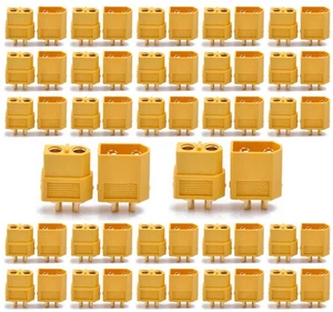 25 Pairs XT60 Connector Plugs 3.5mm Banana Bullet Gold-plated Copper RC Parts - Picture 1 of 11