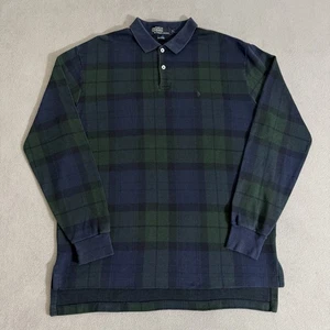 Vintage Polo Ralph Lauren Rugby Poloshirt Large Tartan kariert Hip Hop hergestellt in den USA - Bild 1 von 6