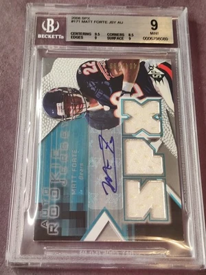 2008 SPX MATT FORTE Triple Jersey Auto Rookie RC #171 BGS 9 MINT /599 - Image 1 of 4