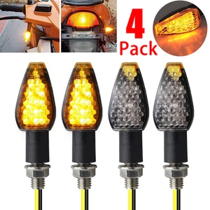 4X Smoke 10mm Mini LED Motorcycle Turn Signals Indicator Blinker Amber Universal - Bild 1 von 21