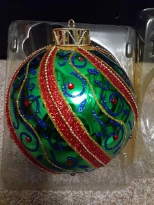 Vintage Kirkland Signature Glass Ball Christmas Ornament Large 9" 163479 - Picture 1 of 10