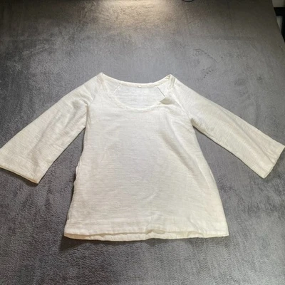 Blusa Free People Mujer Pequeña Blanca Texturizada Algodón Manga Larga Lagonlook Foto 1 de 4