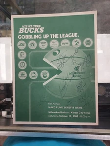 Milwaukee Bucks Kansas City Kings 1982 16 Autographs Signed Program Vintage JSA - Picture 1 of 14