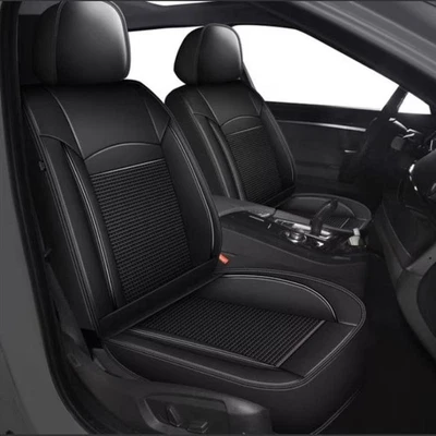 Juego completo de fundas de asiento de cuero seda hielo para Jeep Cherokee 2014-2023 Foto 1 de 4