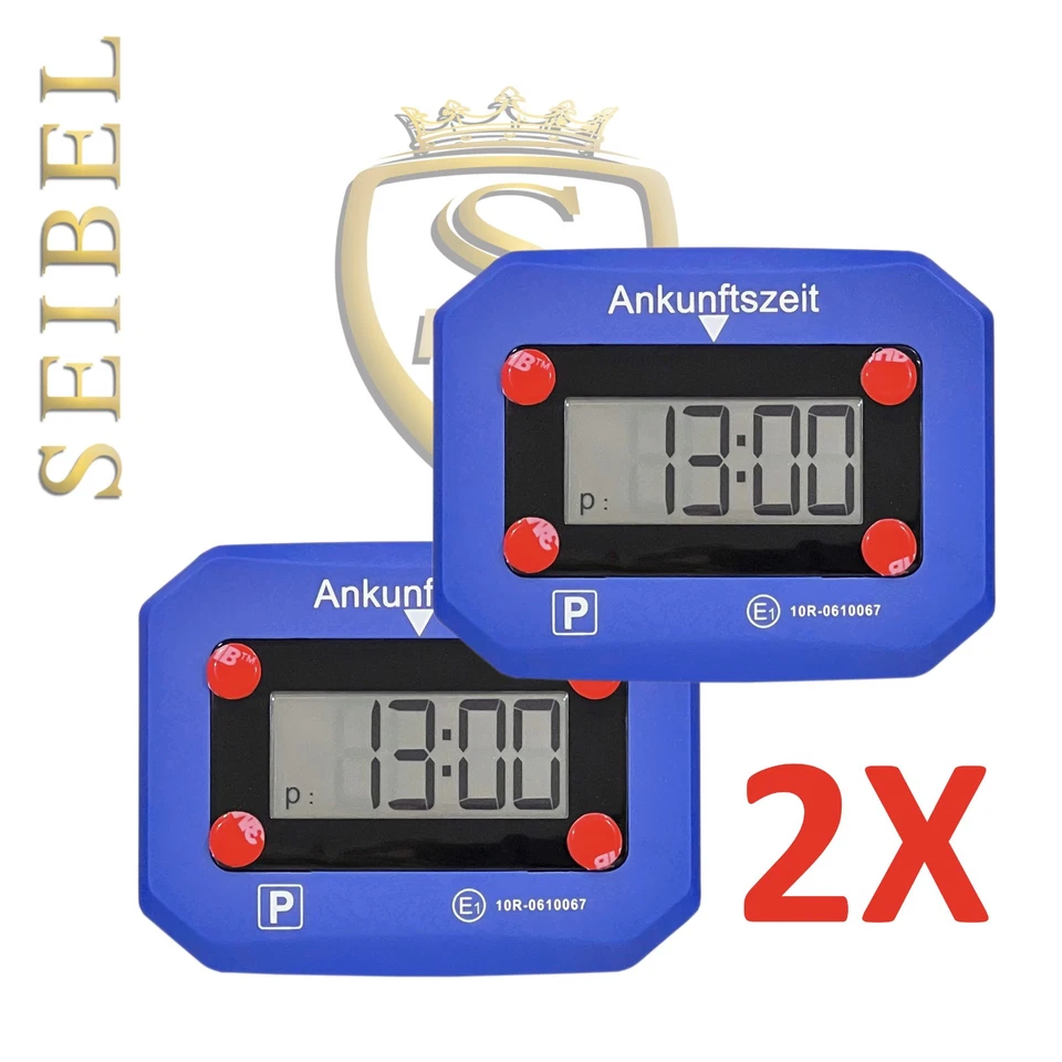 2x Elektronische Digitale Parkscheibe Parkuhr mit E1 Zulassung inkl. Batterie - Bild 1 von 4