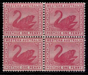 AUSTRALIA - Western Australia QV SG112, 1d carmine, NH MINT. Cat £48+ BLOCK x4 - Picture 1 of 1