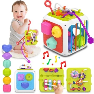 Montessori Toys for 1 Year Old Girls Boys, Baby Sorter Learning Activity Cube... - Picture 1 of 6