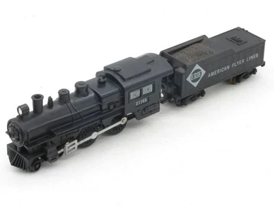 American Flyer S Gauge 21165 Erie Locomotive and Tender Runs Reverse Sticks - Image 1 of 4