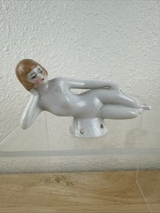 Vollfigur Nadelkissen Puff Halbpuppe Sonne Baden Schönheit Porzellan Deutsch - Bild 1 von 10