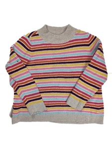 Maglione donna Talbots grigio multicolore a righe maglia grossa finto taglie forti 2X - Foto 1 di 6