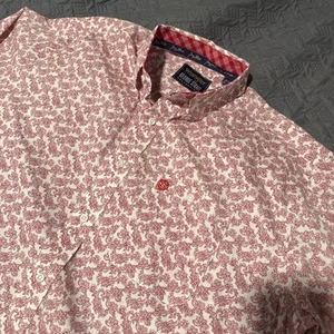 WRANGLER GEORGE STRAIT Western Paisley Button Down White Red Flip Cuff Size XL - Picture 1 of 9