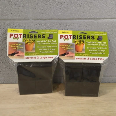 POTRISERS Lote de 2 Paquetes 6 Pies de Olla Invisibles Grande 2" Tamaño Pies de Olla Paquete de 6 Negro Foto 1 de 4