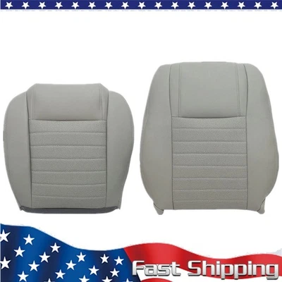  Fundas de asiento de cuero grises superiores e inferiores del conductor 2005 a 2009 para Ford Mustang GT Foto 1 de 4