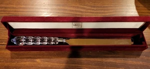 MIKASA AUSTRIA~ Silver Plated Wedding Cake Knife Crystal Glass ROUSSEAU Handle - Picture 1 of 7