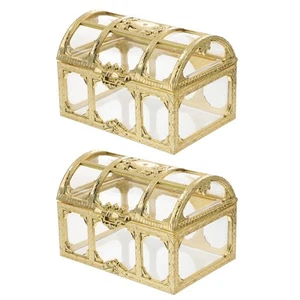 2 Pcs Crystal Box Toys Child Pirate Party Decorations Clear Treasure Chest - Picture 1 of 11