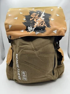 Anime Demon Slayer Canvas School Backpack Travel Bag - NEW - Picture 1 of 9