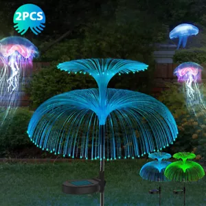 2x LED Solarleuchte Feuerwerk Außen Lichterkette RGB Licht LED Solarlampe Garten - Bild 1 von 12