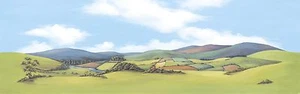 Fondo escénico paisaje montañoso grande PECO SK-13 228 mm x 737 mm (9"x29")+ - Imagen 1 de 8