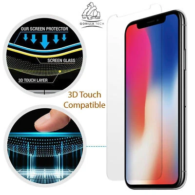 Tempered Glass Screen Protector For iPhone 15 Pro Max,14 Pro, 13,12,11,XR,X/XS,7 - Image 1 of 4