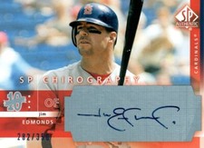 Jim Edmonds Autographed 2003 SP Authentic Chirography card.