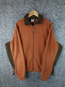 Columbia Men’s Full Zip Fleece Jacket Medium Orange Rust Warm Outdoor Layer Coat - Picture 1 of 13