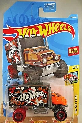 2019 Hot Wheels #228 HW Art Cars 3/10 BAJA HAULER Orange-Black Red&Black Wheels - Image 1 of 4