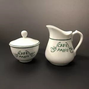 Green Cafe Paris Limoges Set Crema e Zuccheriera de Bernardaud Made in France - Foto 1 di 15