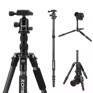 ZOMEI Professional Carbon Fiber Tripod Monopod 63" Ball Head for DSLR Camera - Picture 1 of 8