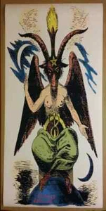 Baphomet GIANT DOOR Size 50" x 24" Color Satanic Worship Poster Evil Art Devil h - Picture 1 of 1