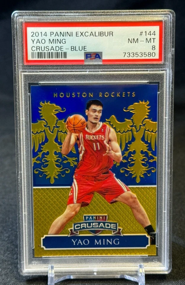 Yao Ming 2014 Panini Excalibur Crusade Blue /149 PSA 8 NM-MINT POP 1 Rockets - Image 1 of 2