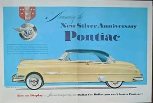 Pontiac Super De Luxe Catalina 1951 amarillo 2 puertas techo rígido anuncio impreso  - Imagen 1 de 1