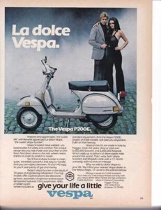 1979 Vespa P200E Scooter Print-Ad / Great Art-Sexy Woman - Picture 1 of 1