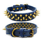 USA Retro Studded Spiked Rivet Large Dog Pet Leather Collar Pit Bull S-XL
