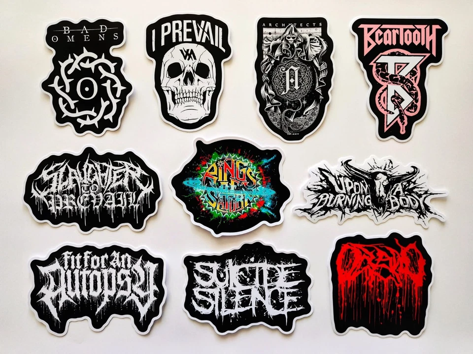 Metal Core Bands 3 Sticker Set (10) I Prevail Bad Omens Beartooth Upon a Burning