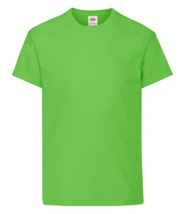Fruit Of The Loom Childrens Kids Boys Girls Plain Cotton Tee T-Shirt Tshirt - Picture 1 of 19