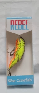 Rebel Wee Crawfish 2" Diving Crankbait Bass Lure Hook #8 Chartreuse/Brown F7667 - Picture 1 of 6